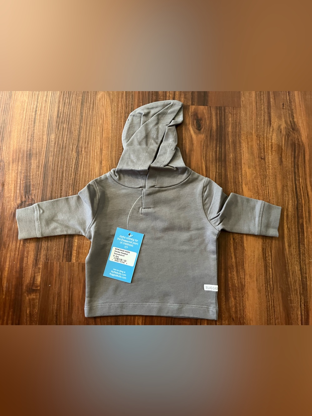 NWT Rugged Butts Smoke Hooded Sweatshirt 0-3m